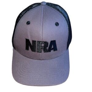 NRA men’s National Rifle Association six panel trucker hat black gray